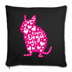 Crazy Degu Lady | Sofakissenbezug 44 x 44 cm - Schwarz
