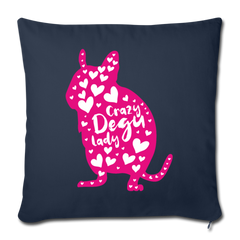 Crazy Degu Lady | Sofakissenbezug 44 x 44 cm - Navy