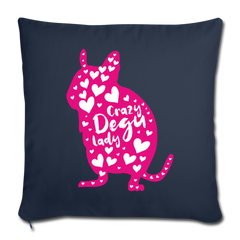 Crazy Degu Lady | Sofakissenbezug 44 x 44 cm - Navy