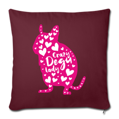 Crazy Degu Lady | Sofakissenbezug 44 x 44 cm - Burgunderrot