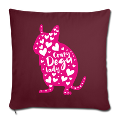 Crazy Degu Lady | Sofakissenbezug 44 x 44 cm - Burgunderrot