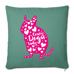 Crazy Degu Lady | Sofakissenbezug 44 x 44 cm - Tanngrün