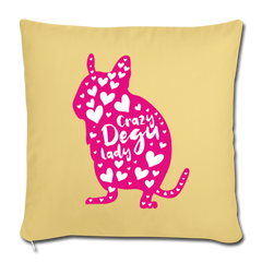 Crazy Degu Lady | Sofakissenbezug 44 x 44 cm - Hellgelb