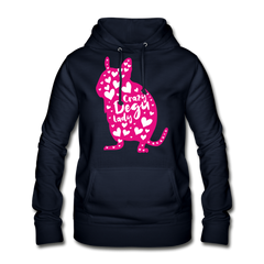 Crazy Degu Lady | Frauen Hoodie - Navy
