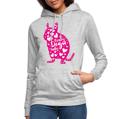 Crazy Degu Lady | Frauen Hoodie - Hellgrau meliert