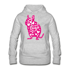 Crazy Degu Lady | Frauen Hoodie - Hellgrau meliert