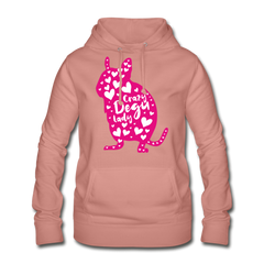 Crazy Degu Lady | Frauen Hoodie - Altrosa