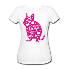 Crazy Degu Lady | Frauen Bio-T-Shirt - Weiß