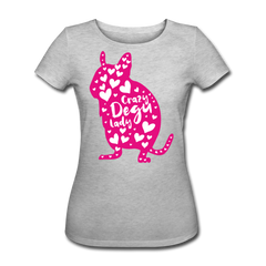 Crazy Degu Lady | Frauen Bio-T-Shirt - Grau meliert