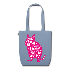 Crazy Degu Lady | Bio-Stoffbeutel - Blaugrau