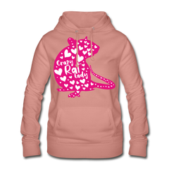 Crazy Rat Lady | Frauen Hoodie - Altrosa