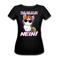 Lieblingswort Nein! | Frauen Bio T-Shirt - Schwarz