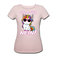 Lieblingswort Nein! | Frauen Bio T-Shirt - Rosa-Creme meliert