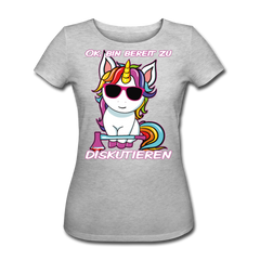 Bereit zu diskutieren | Frauen Bio T-Shirt - Grau meliert
