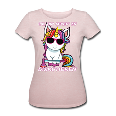 Bereit zu diskutieren | Frauen Bio T-Shirt - Rosa-Creme meliert
