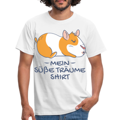 Schlafshirt Schlafen Meerschweinchen Mädchen Süße Träume Männer T-Shirt - Weiß