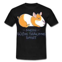 Schlafshirt Schlafen Meerschweinchen Mädchen Süße Träume Männer T-Shirt - Schwarz