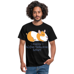 Schlafshirt Schlafen Meerschweinchen Mädchen Süße Träume Männer T-Shirt - Schwarz
