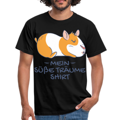 Schlafshirt Schlafen Meerschweinchen Mädchen Süße Träume Männer T-Shirt - Schwarz