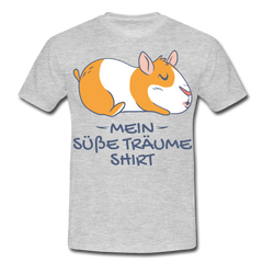 Schlafshirt Schlafen Meerschweinchen Mädchen Süße Träume Männer T-Shirt - Grau meliert