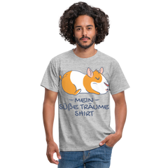 Schlafshirt Schlafen Meerschweinchen Mädchen Süße Träume Männer T-Shirt - Grau meliert