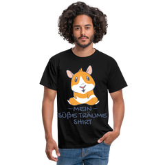 Schlafshirt Schlafen Meerschweinchen Mädchen Süße Träume Männer T-Shirt - Schwarz