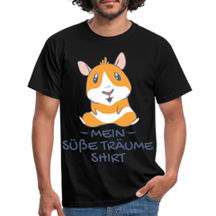 Schlafshirt Schlafen Meerschweinchen Mädchen Süße Träume Männer T-Shirt - Schwarz