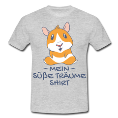 Schlafshirt Schlafen Meerschweinchen Mädchen Süße Träume Männer T-Shirt - Grau meliert