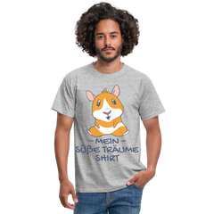Schlafshirt Schlafen Meerschweinchen Mädchen Süße Träume Männer T-Shirt - Grau meliert