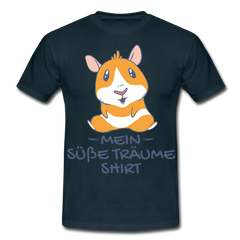 Schlafshirt Schlafen Meerschweinchen Mädchen Süße Träume Männer T-Shirt - Navy