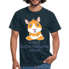 Schlafshirt Schlafen Meerschweinchen Mädchen Süße Träume Männer T-Shirt - Navy