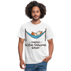 Schlafshirt Schlafen Meerschweinchen Mädchen Süße Träume Männer T-Shirt - Weiß