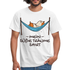 Schlafshirt Schlafen Meerschweinchen Mädchen Süße Träume Männer T-Shirt - Weiß
