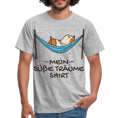 Schlafshirt Schlafen Meerschweinchen Mädchen Süße Träume Männer T-Shirt - Grau meliert