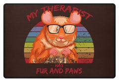 Süßer Hamster | Geschenk für Hamsterhalter | Fußmatte in Schwarz in Größe 60x40cm