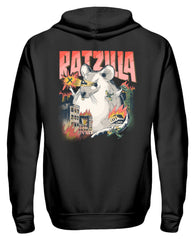 RATZILLA | Lustiges RATTEN-Monster | Zipper Hoodie in Black in Größe S