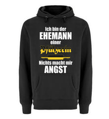 Lustiger Spruch Ehemann Pfälzerin | Unisex Premium Kapuzenpullover in Black in Größe S
