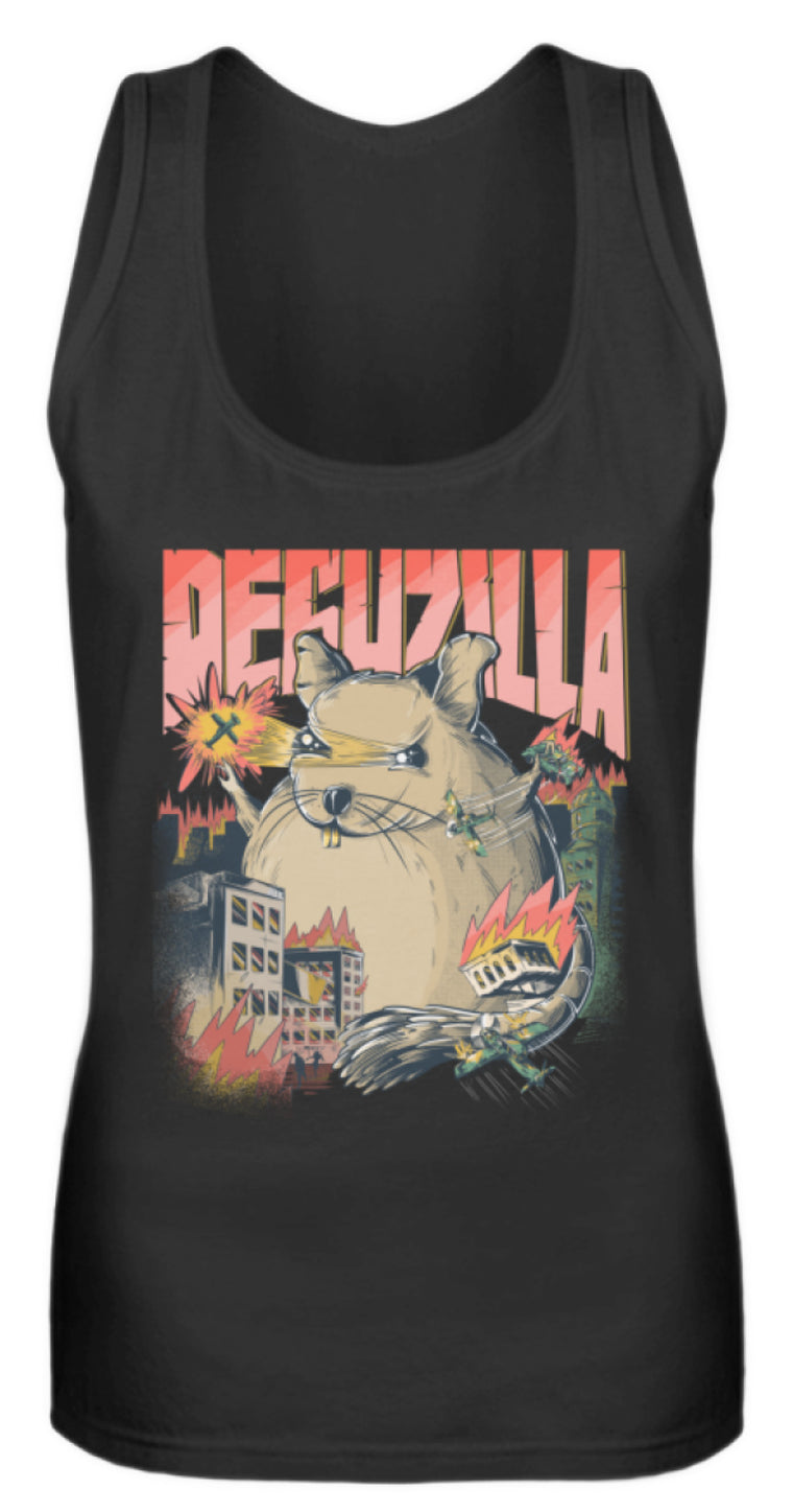 DEGUZILLA | Lustiges Degu-Monster | Frauen Tank Top in Black in Größe S