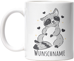 Waschbär Personalisierbar Name Lustige Kaffeetassee online kaufen Geschenkidee