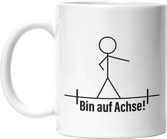 Strichmännchen Ich bin auf Achse Lustige Kaffeetassee online kaufen Geschenkidee