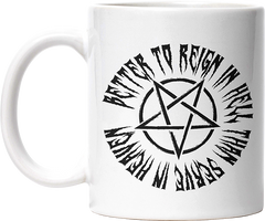 Lieber in der Hölle regieren als im Himmel dienen Lustige Kaffeetassee online kaufen Geschenkidee