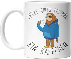 Jetzt gibts erstmal ein Käffchen Faultier 5 Lustige Kaffeetassee online kaufen Geschenkidee