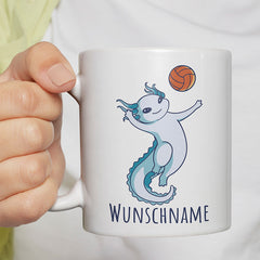 Axolotl Volleyball Kaffee Personalisierbar Name Lustige Kaffeetassee online kaufen Geschenkidee
