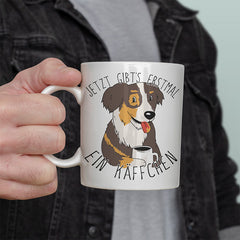 Jetzt gibts erstmal ein Käffchen Hund Australian Shepherd Lustige Kaffeetassee online kaufen Geschenkidee
