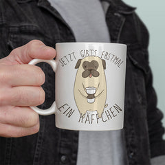 Jetzt gibts erstmal ein Käffchen Mops Lustige Kaffeetassee online kaufen Geschenkidee