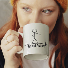 Strichmännchen Ich bin auf Achse Lustige Kaffeetassee online kaufen Geschenkidee