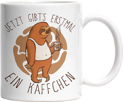 Jetzt gibts erstmal ein Käffchen Faultier 4 Witzige Tasse kaufen Geschenk