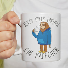 Jetzt gibts erstmal ein Käffchen Faultier 5 Lustige Kaffeetassee online kaufen Geschenkidee