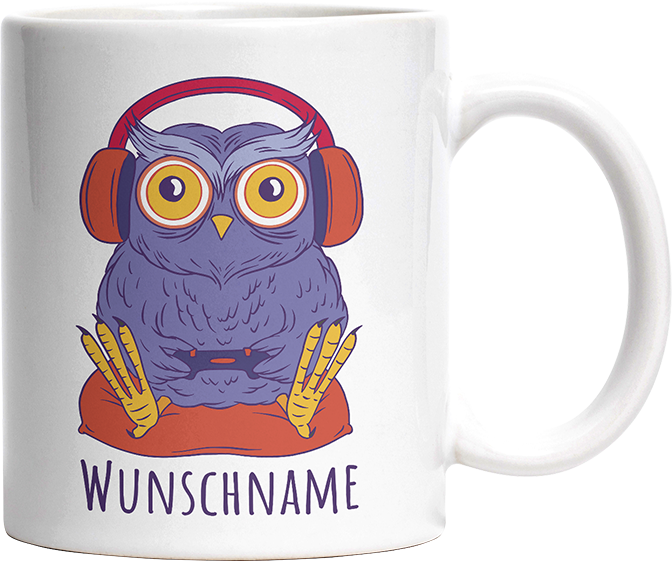 Eule Gamer Personalisierbar Name Witzige Tasse kaufen Geschenk