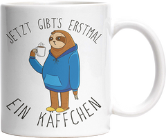 Jetzt gibts erstmal ein Käffchen Faultier 5 Witzige Tasse kaufen Geschenk